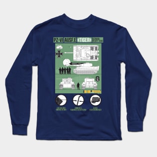 Detailed infographic of PZ-VI Tiger (green) Long Sleeve T-Shirt